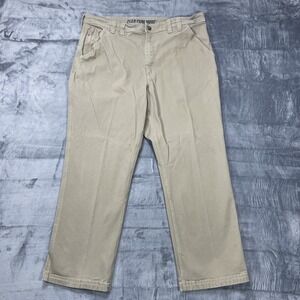 Duluth Trading Co Flex Fire Hose Work Pants Mens 40x30 FITS 38x30 Brown Stretch